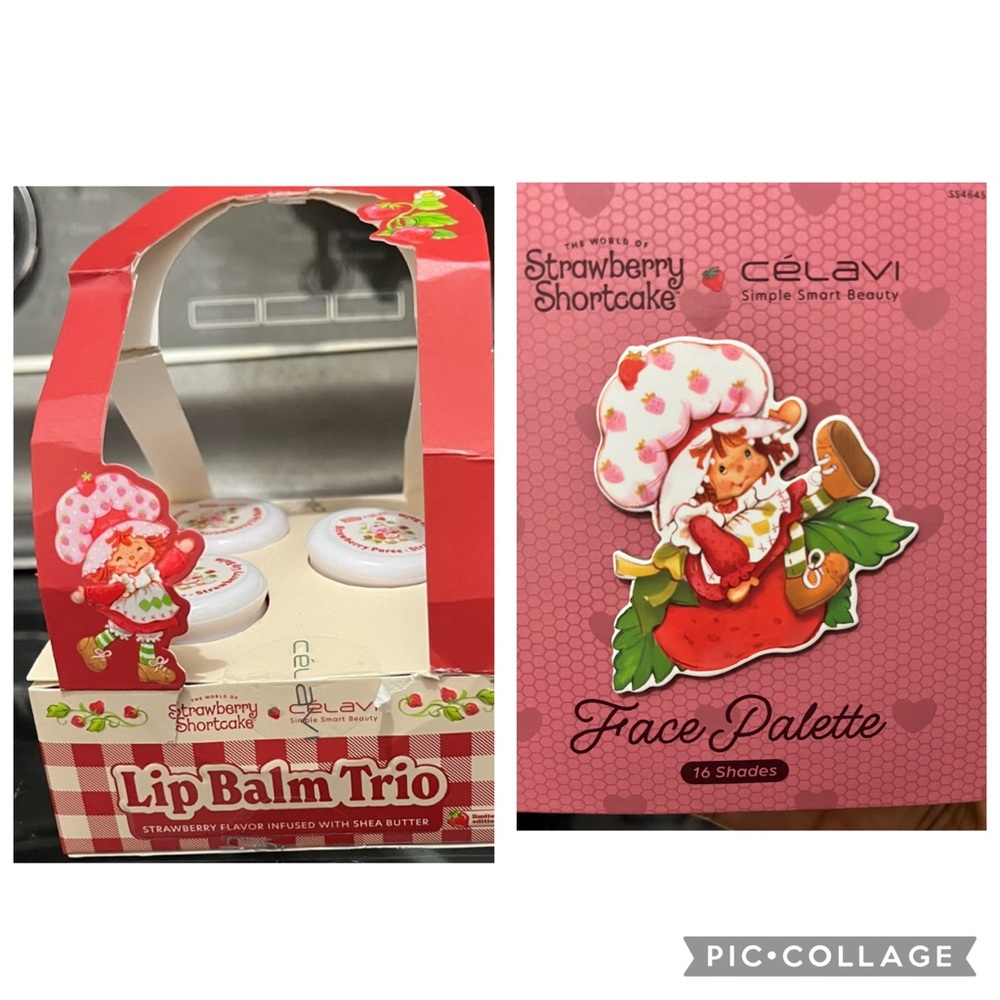 Strawberry shortcake Lip Balm Trio & Face Palette - Pink